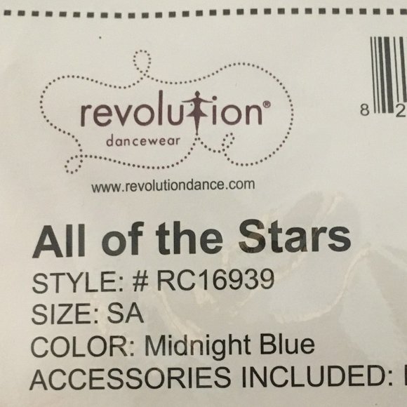 Revolution Dancewear Blue and Gold Dance Dress - Picture 6 of 6